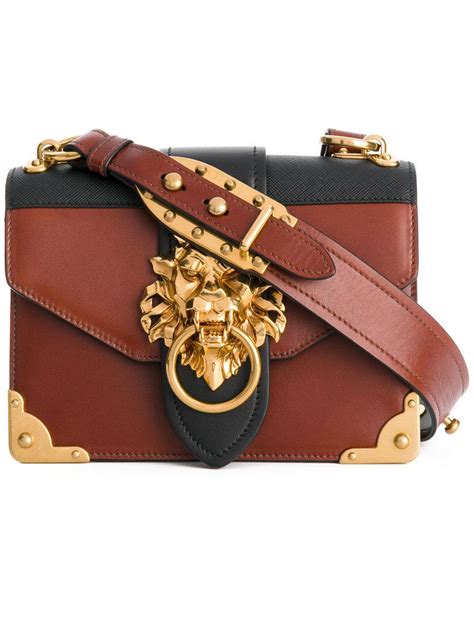 lion prada bag|lion embellished shoulder bag.